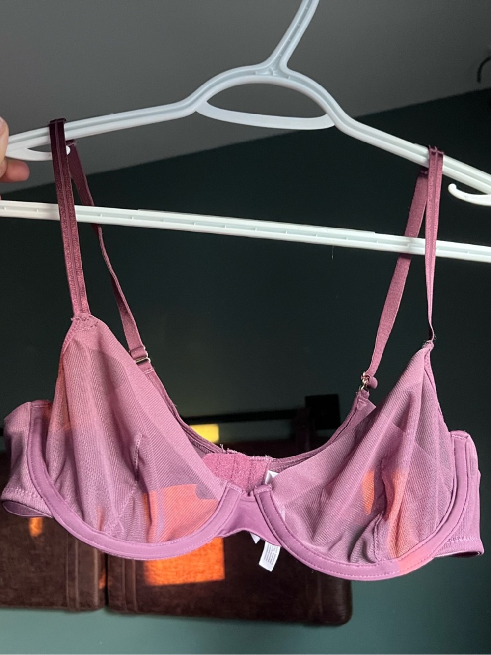 Auden Sheer Underwire Bra - Plum